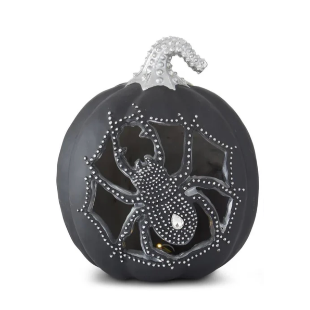 SPIDER LED PUMPKIN KK Interiors Halloween Home Decor SPIDER LED PUMPKIN Bonjour Fete - Party Supplies