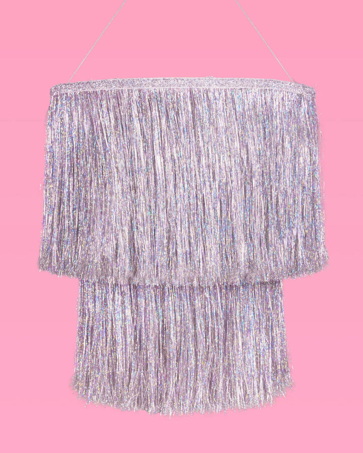 SILVER FRINGE CHANDELIER DECORATION - Bonjour Fête 