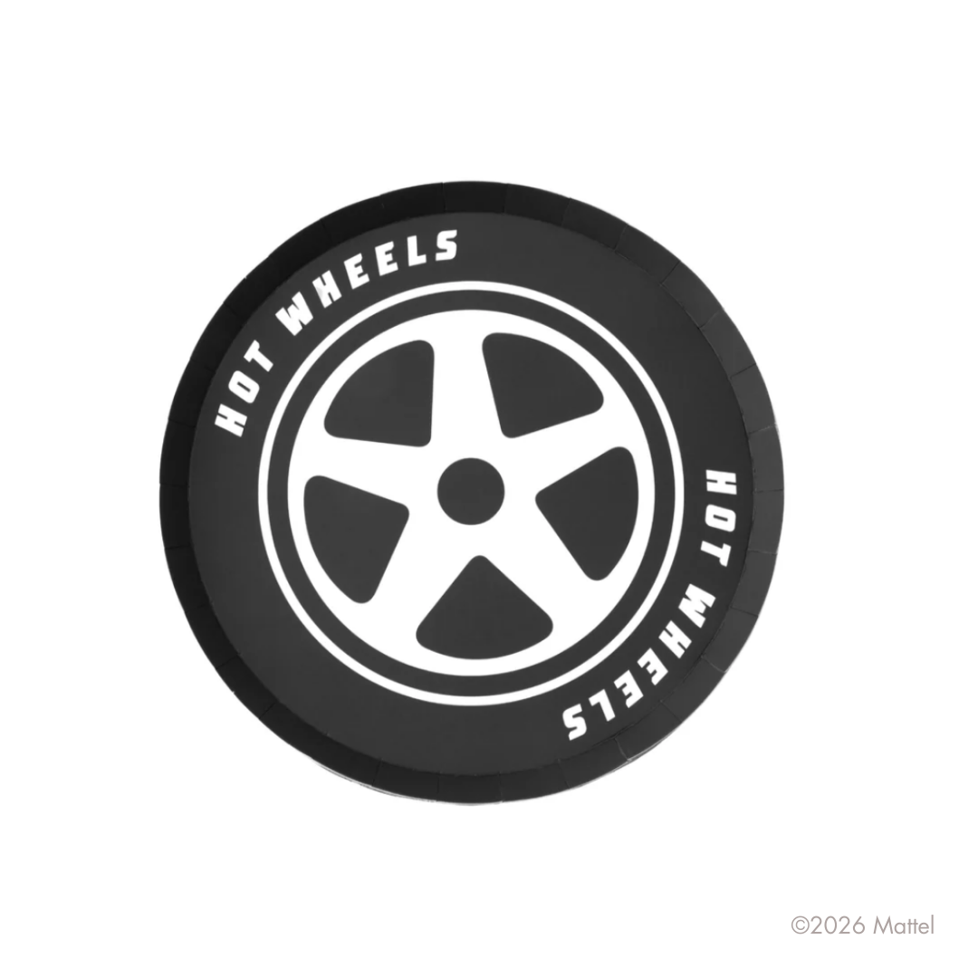 HOT WHEELS™ X BONJOUR FETE BLACK SMALL PLATES Bonjour Fete Plates HOT WHEELS™ X BONJOUR FETE BLACK SMALL PLATES Bonjour Fete - Party Supplies