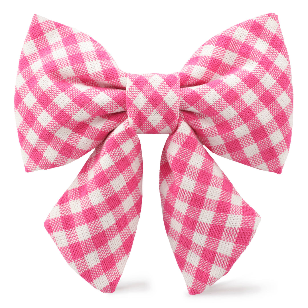 Hot Pink Gingham Lady Dog Bow: Small The Foggy Dog Hot Pink Gingham Lady Dog Bow: Small Bonjour Fete - Party Supplies