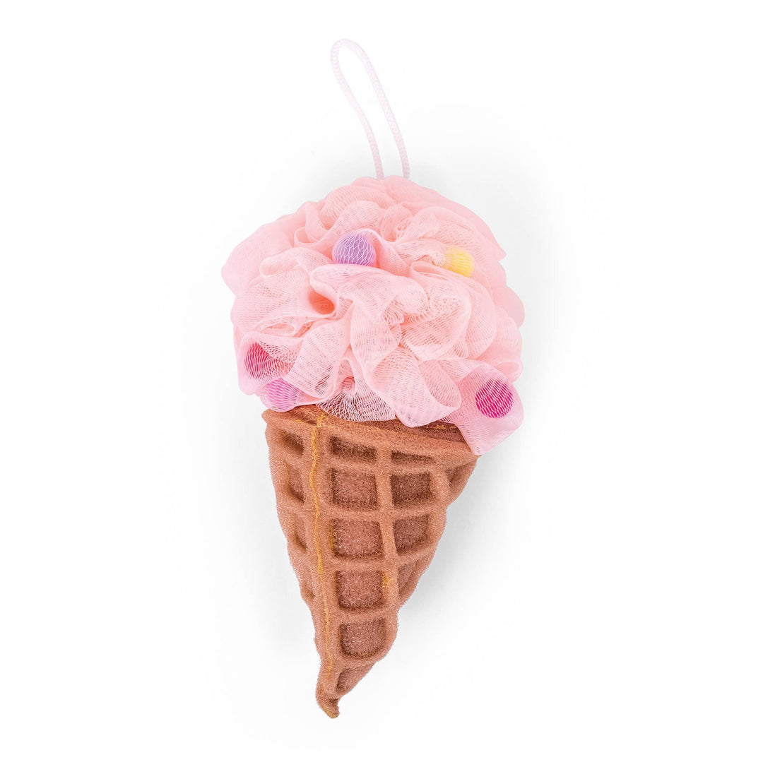 Forever Young-Bath Pouf & Sponge-Ice Cream - Pink Cait + Co Forever Young-Bath Pouf & Sponge-Ice Cream - Pink Bonjour Fete - Party Supplies