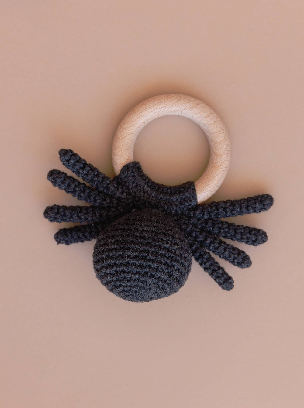 Teether Spider CottonCrochet Rattle Halloween Fall Toy Gift The Blueberry Hill Black / Default Title Teether Spider CottonCrochet Rattle Halloween Fall Toy Gift Bonjour Fete - Party Supplies