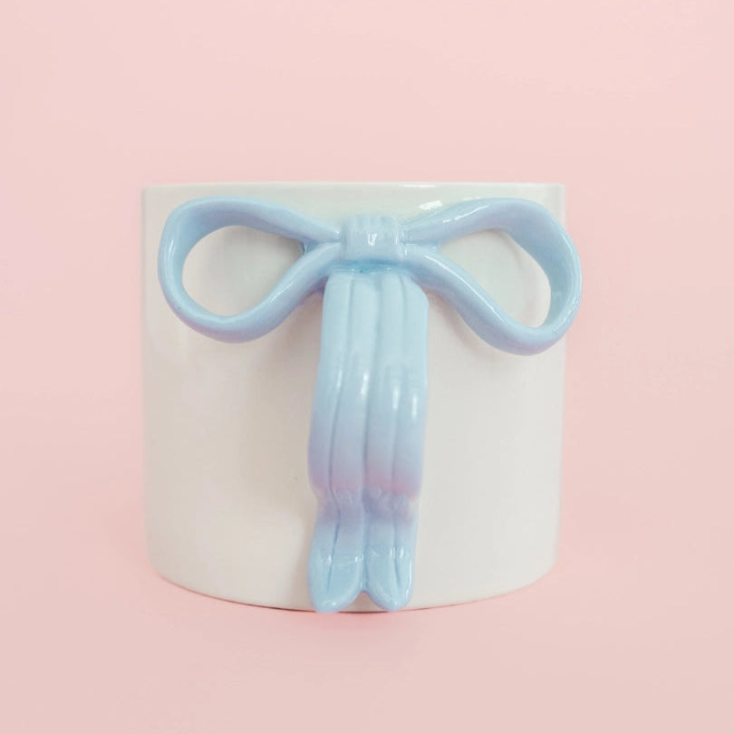BOW HANDLE CERAMIC MUG Rock Paper Scissors Drinkware & Bar Blue BOW HANDLE CERAMIC MUG Bonjour Fete - Party Supplies