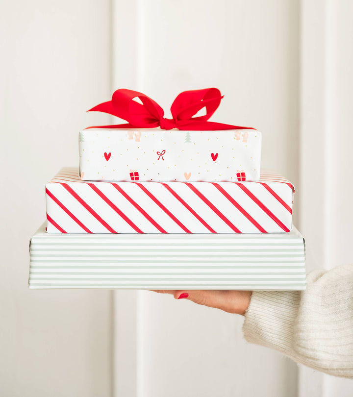 Red Diagonal Stripe, Wrapping Paper Roll Sugar Paper Red Diagonal Stripe, Wrapping Paper Roll Bonjour Fete - Party Supplies