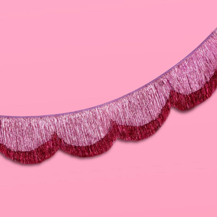 Tickled Pink Fringe - scalloped banner, purple xo, Fetti Tickled Pink Fringe - scalloped banner, purple Bonjour Fete - Party Supplies