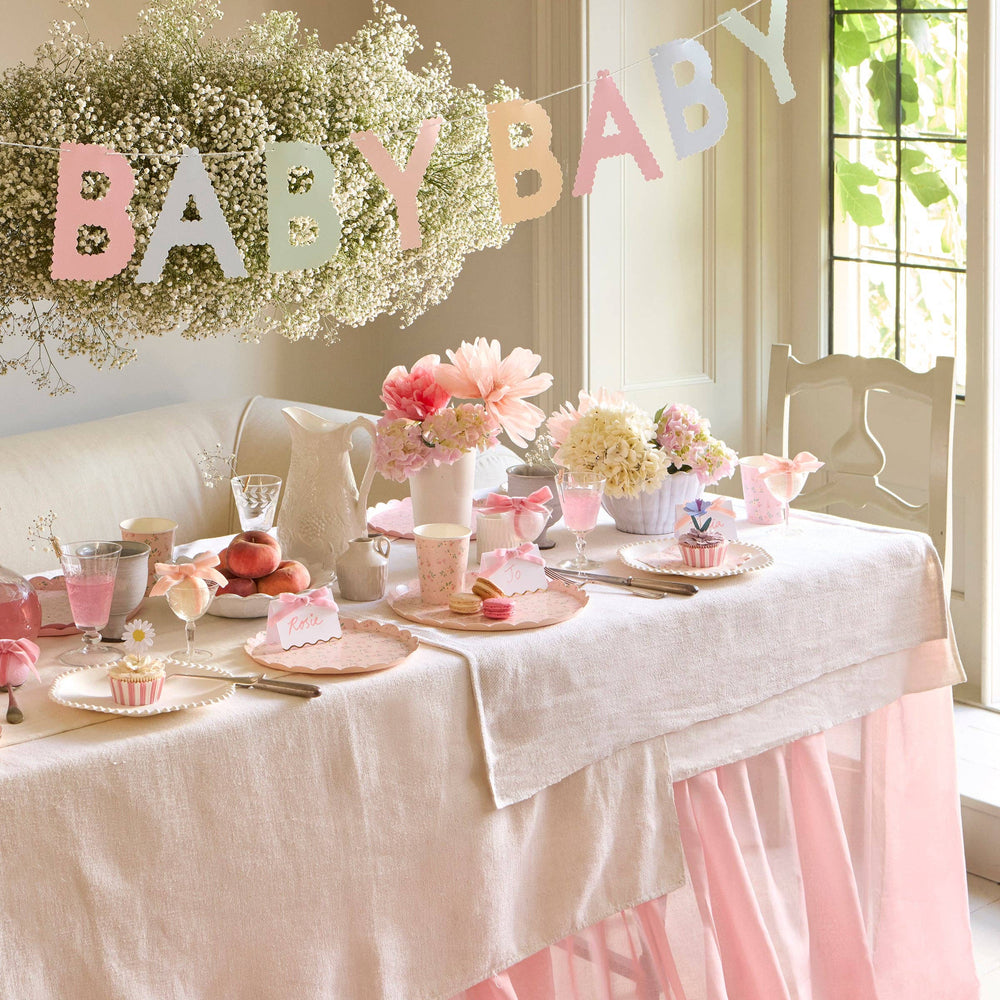 Scallop Edge Baby Garland Meri Meri Scallop Edge Baby Garland Bonjour Fete - Party Supplies