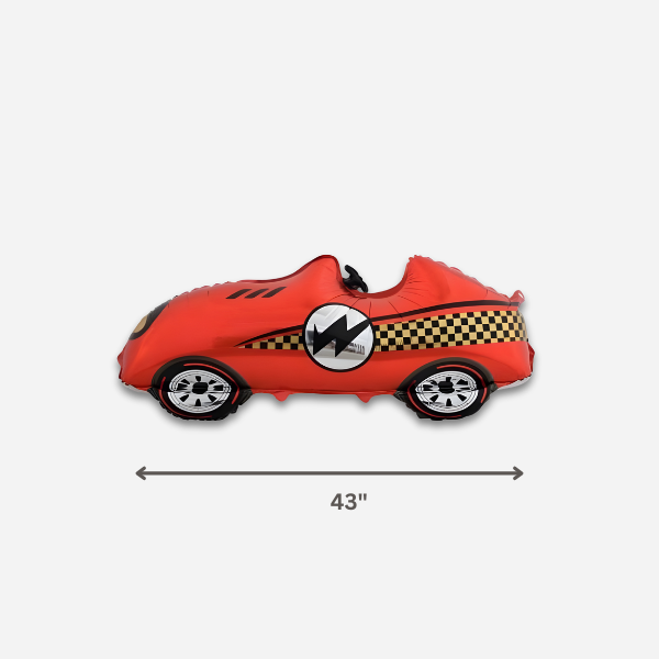 Red Retro Car Foil Balloon Partybarco Red Retro Car Foil Balloon Bonjour Fete - Party Supplies