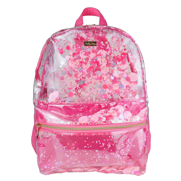 PINK PARTY CONFETTI BACKPACK Packed Party Backpack Large Bonjour Fete - Party Supplies