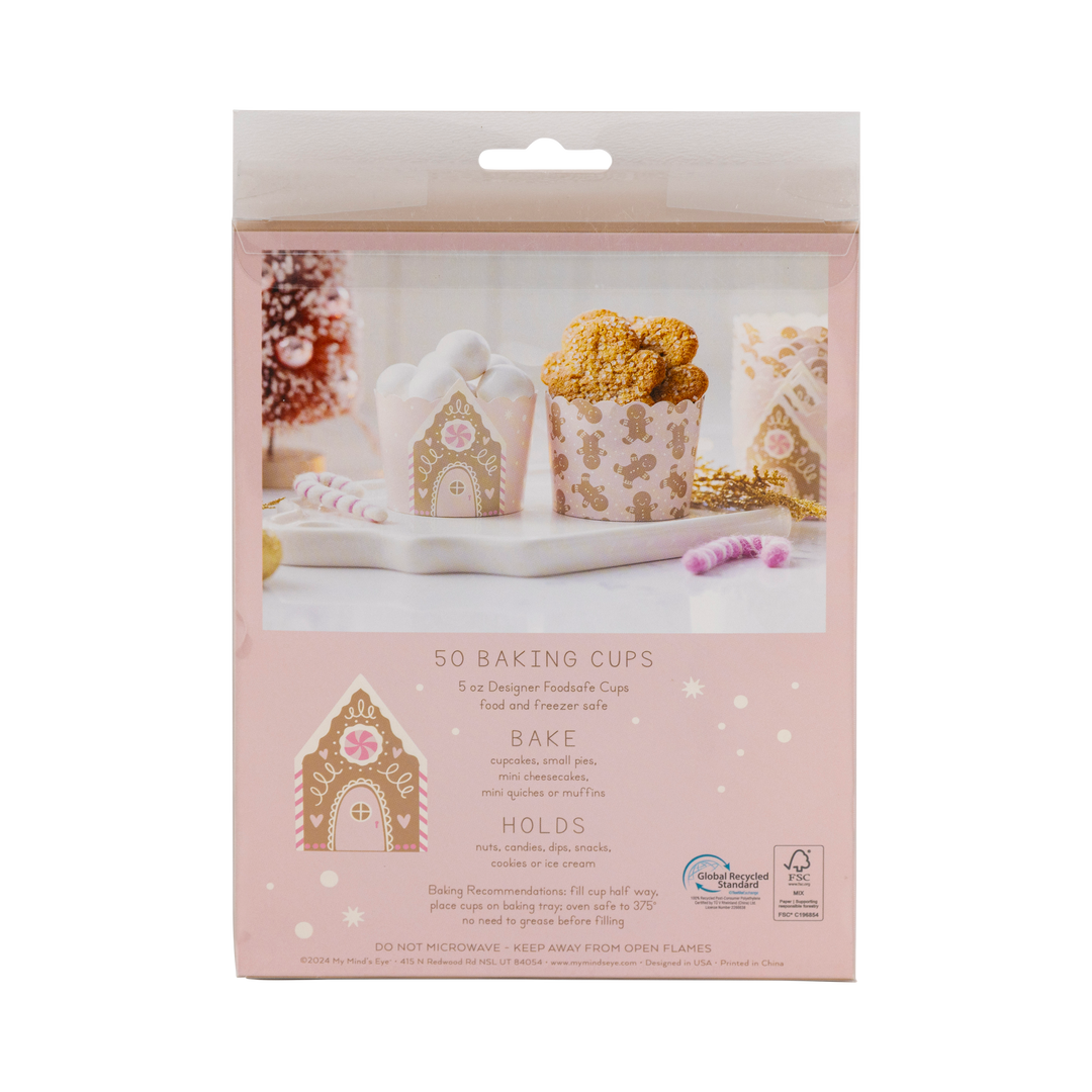 PLCC1941 - Pink Gingerbread House 5 oz Baking Cups My Mind’s Eye PLCC1941 - Pink Gingerbread House 5 oz Baking Cups Bonjour Fete - Party Supplies