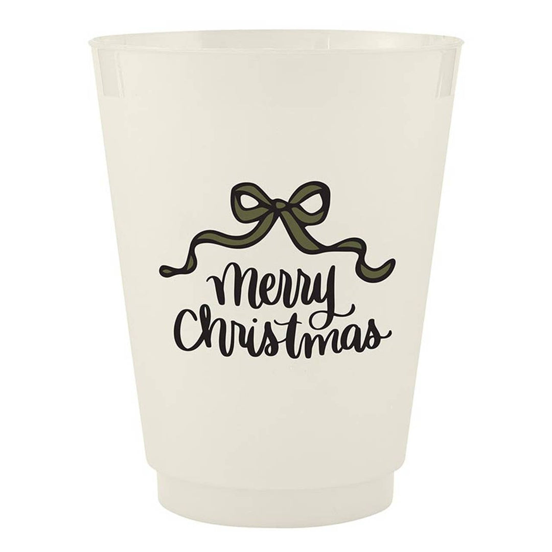 Frost Cups - Merry Christmas - Set of 8 Santa Barbara Design Studio by Creative Brands Material Frost Cups - Merry Christmas - Set of 8 Bonjour Fete - Party Supplies