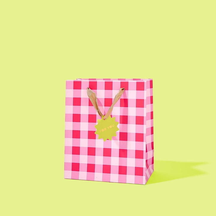 Red + Pink Gingham Gift Bags (4 Sizes) - Min. 4: Large Taylor Elliott Designs Red + Pink Gingham Gift Bags (4 Sizes) - Min. 4: Large Bonjour Fete - Party Supplies