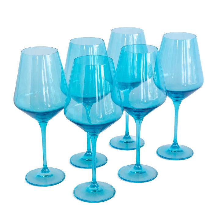 Estelle Colored Wine Stemware - Set of 6 {Ocean Blue}