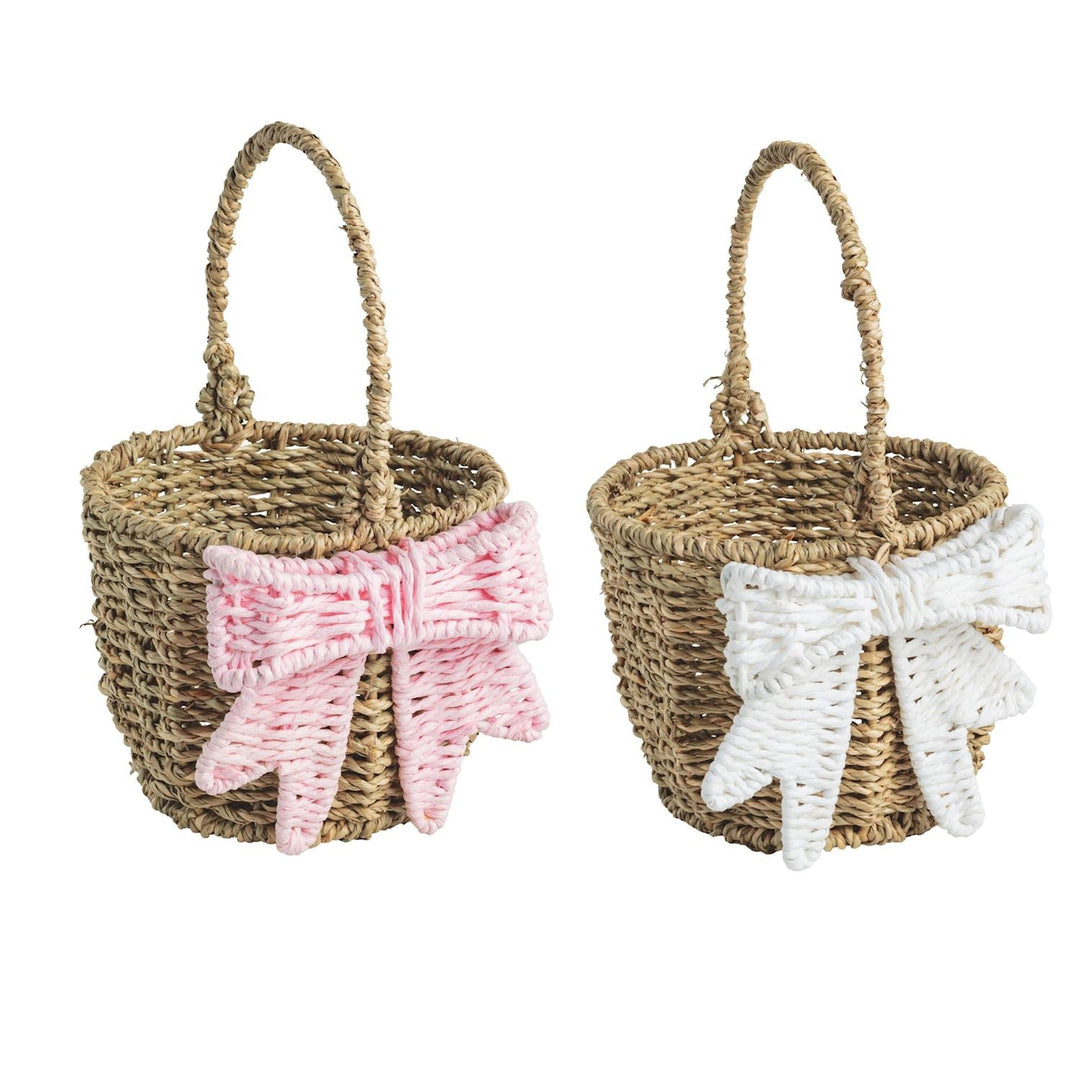 WICKER BOW EASTER BASKET Mud Pie Easter Baskets WICKER BOW EASTER BASKET Bonjour Fete - Party Supplies