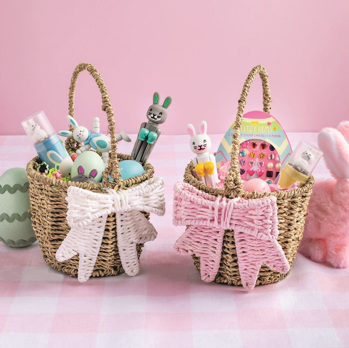 WICKER BOW EASTER BASKET Mud Pie Easter Baskets WICKER BOW EASTER BASKET Bonjour Fete - Party Supplies