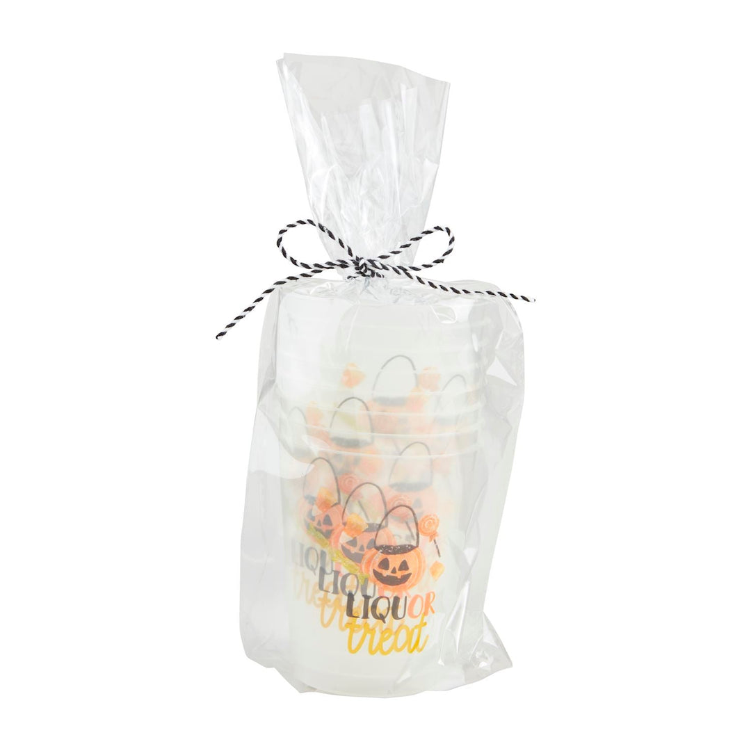 HALLOWEEN PARTY CUP GIFT SET Mud Pie Halloween Party Supplies LIQUOR TREAT Bonjour Fete - Party Supplies
