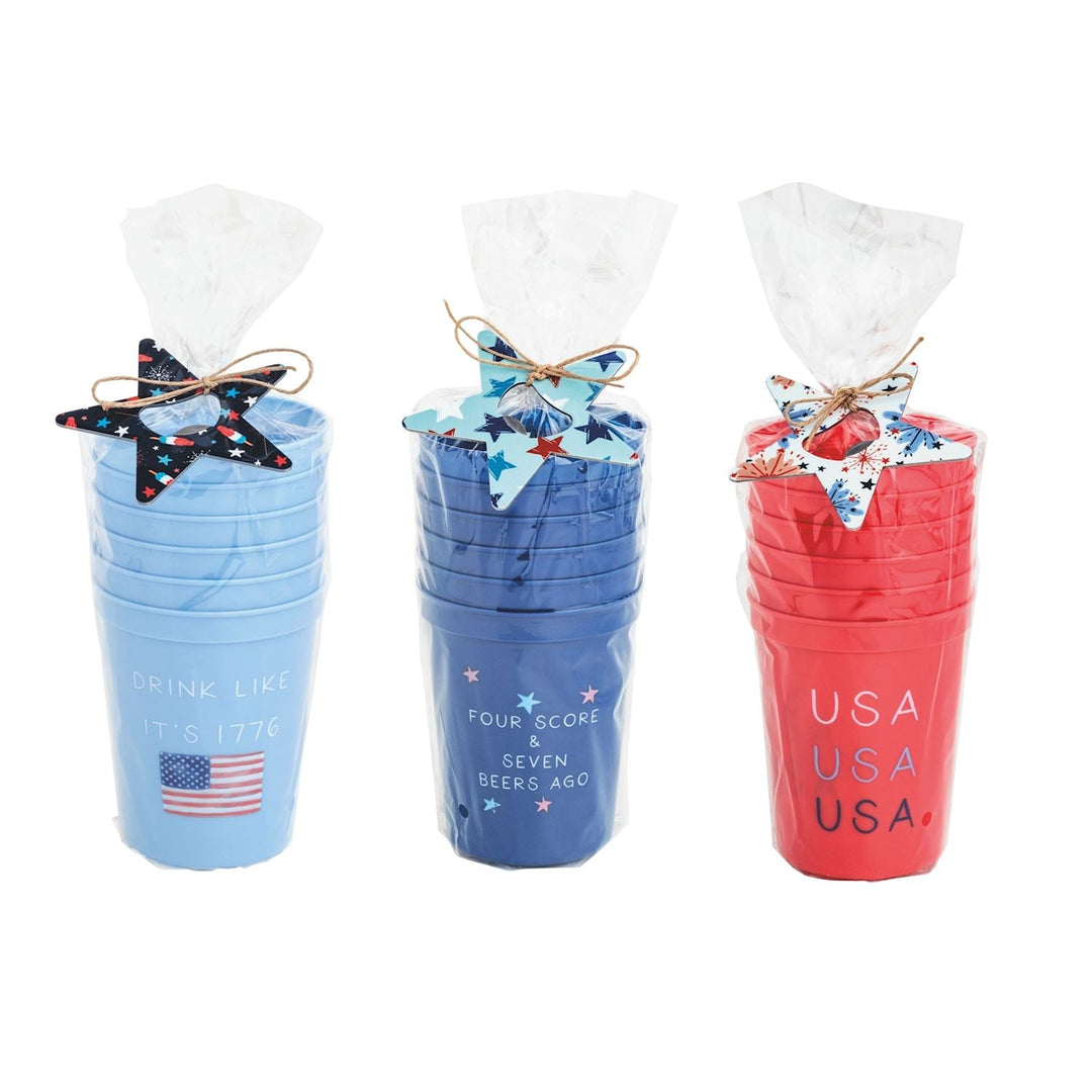 AMERICANA PARTY CUPS Mud Pie 4th of July AMERICANA PARTY CUPS Bonjour Fete - Party Supplies