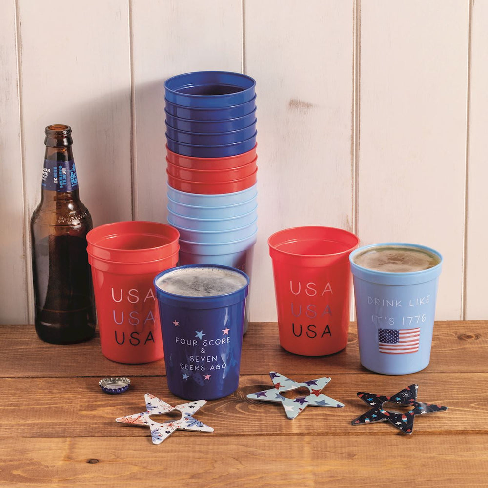 AMERICANA PARTY CUPS Mud Pie 4th of July AMERICANA PARTY CUPS Bonjour Fete - Party Supplies