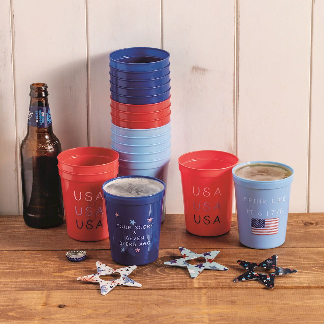 AMERICANA PARTY CUPS Mud Pie 4th of July AMERICANA PARTY CUPS Bonjour Fete - Party Supplies