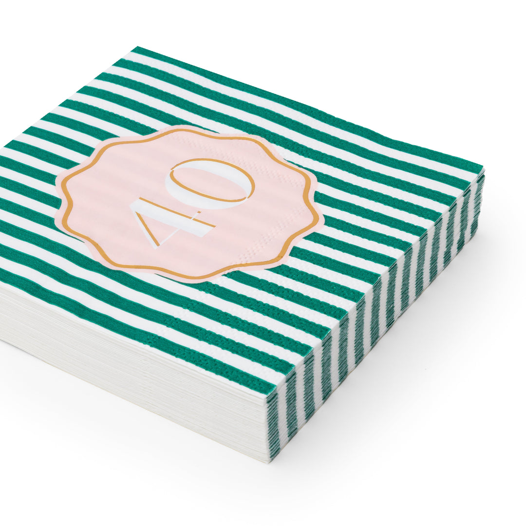 40TH BIRTHDAY COCKTAIL NAPKINS Bonjour Fete Napkins 40TH BIRTHDAY COCKTAIL NAPKINS Bonjour Fete - Party Supplies
