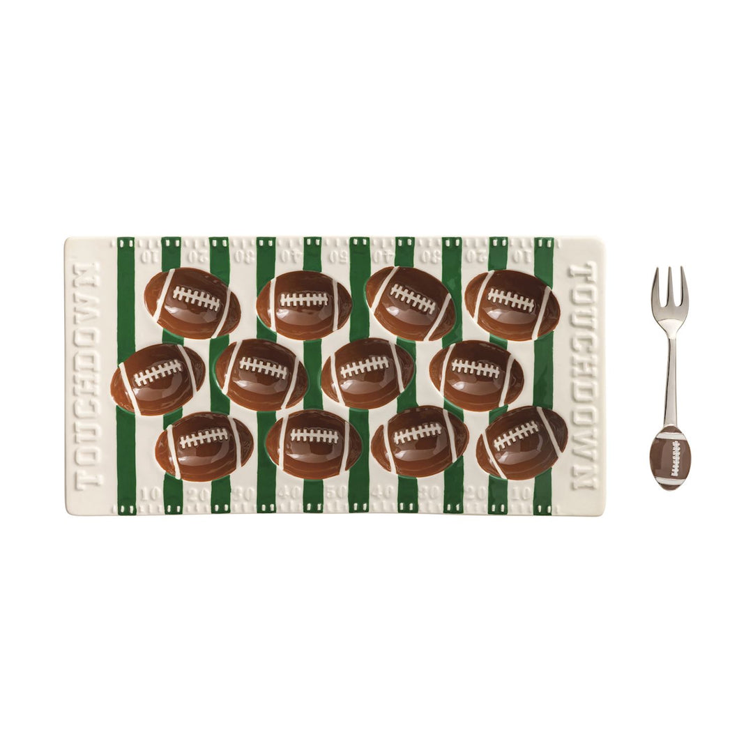 FOOTBALL FIELD DEVILED EGG TRAY SET - Bonjour Fête 