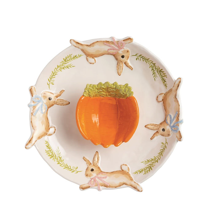 BUNNY CHIP & DIP SET Mud Pie Easter Home BUNNY CHIP & DIP SET Bonjour Fete - Party Supplies