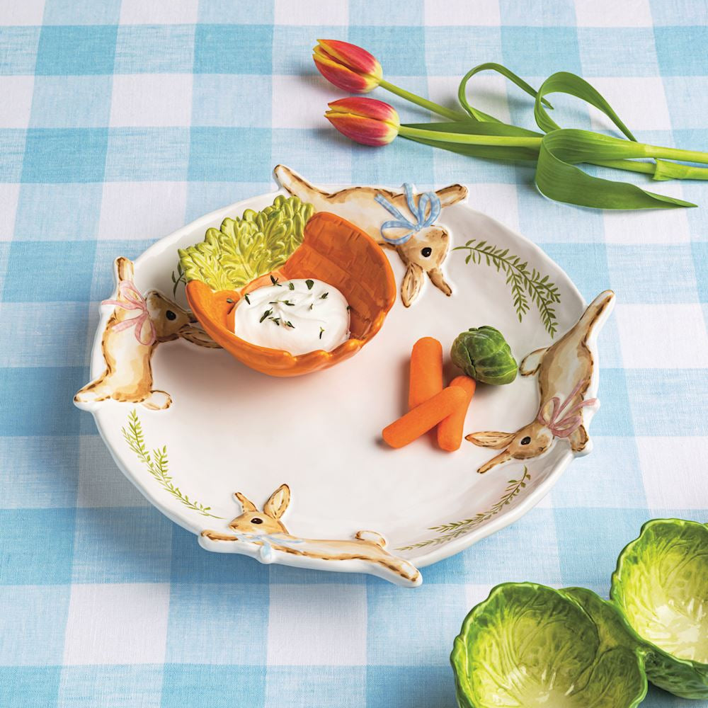 BUNNY CHIP & DIP SET Mud Pie Easter Home BUNNY CHIP & DIP SET Bonjour Fete - Party Supplies