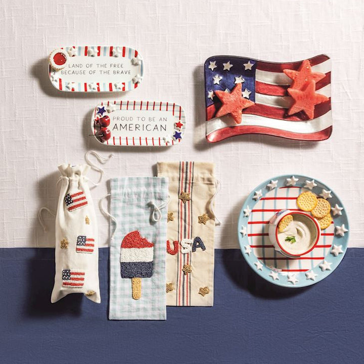 AMERICANA CHIP & DIP SET Mud Pie 4th of July AMERICANA CHIP & DIP SET Bonjour Fete - Party Supplies
