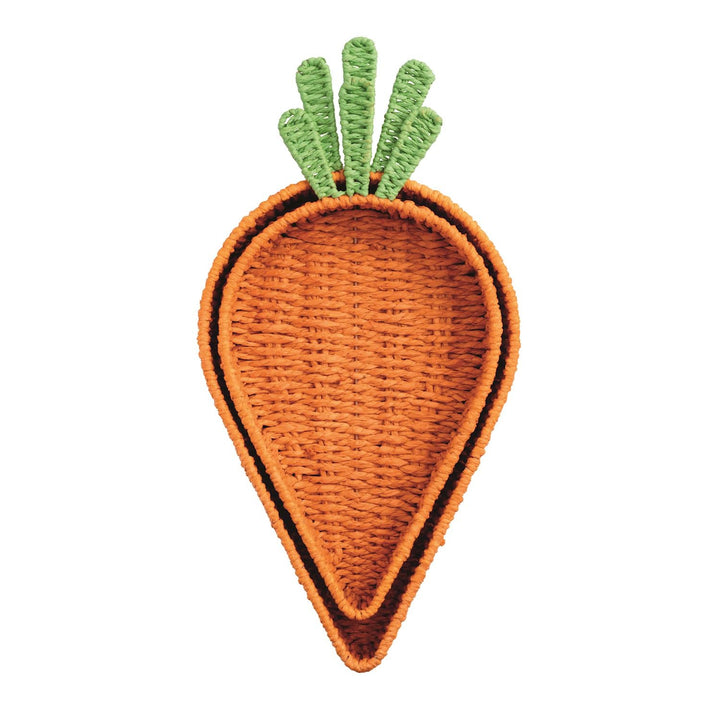 WOVEN CARROT TRAY SET MUD PIE Easter Home WOVEN CARROT TRAY SET Bonjour Fete - Party Supplies