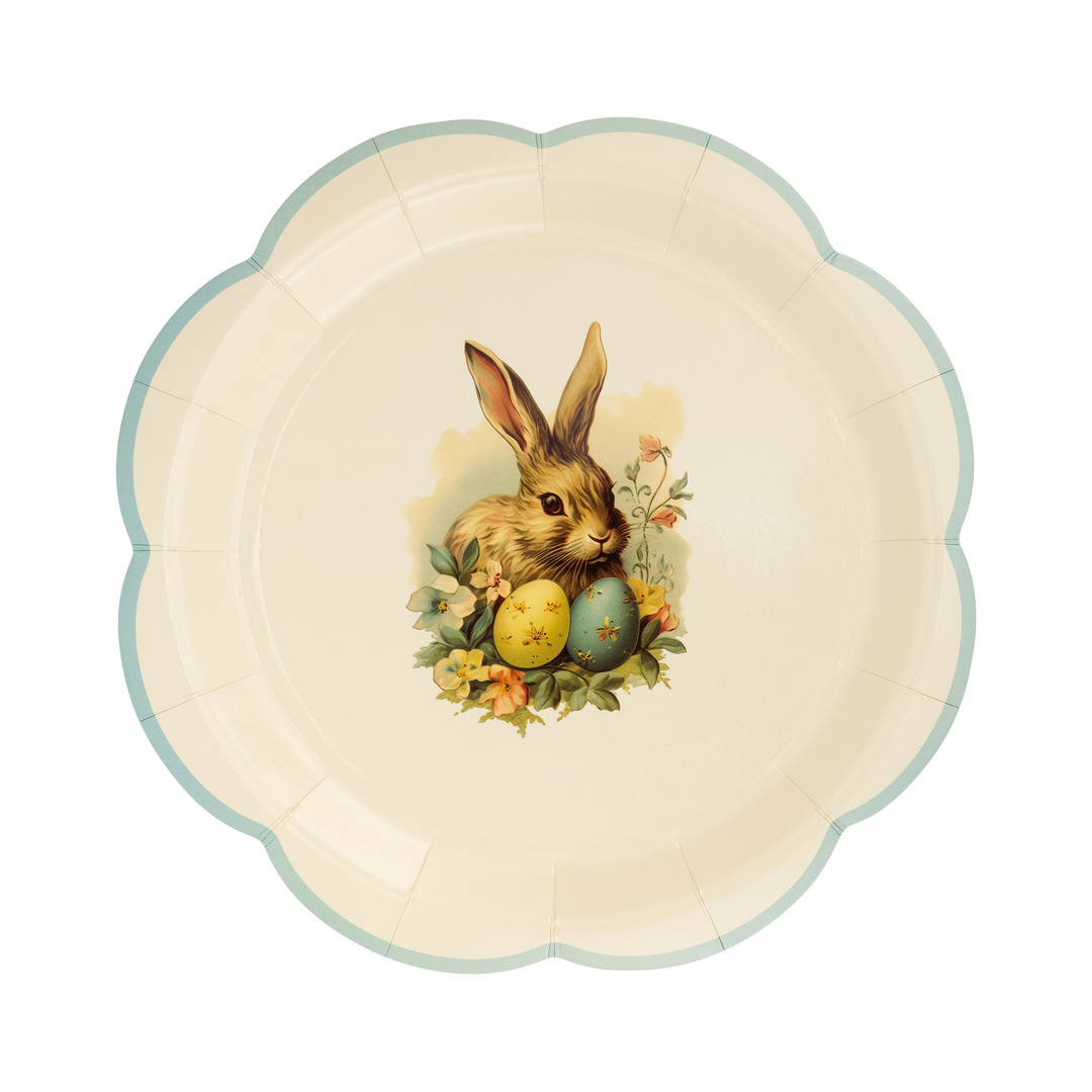 Vintage Easter Bunny Scalloped Plates Bonjour Fete Party Supplies Easter Party Supplies