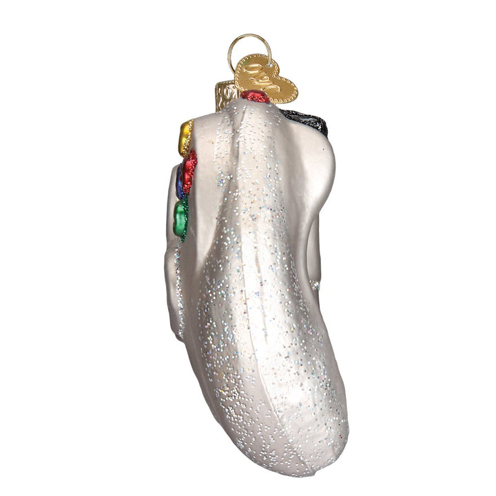 Video game controller ornament, side angle showing its depth
