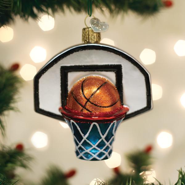 Basketball Hoop Ornament Old World Christmas 3.5 X 1.75 X 3.5 / 44164 Basketball Hoop Ornament Bonjour Fete - Party Supplies