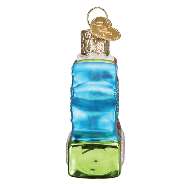 Back view of the Candy Land Kids ornament on a white background