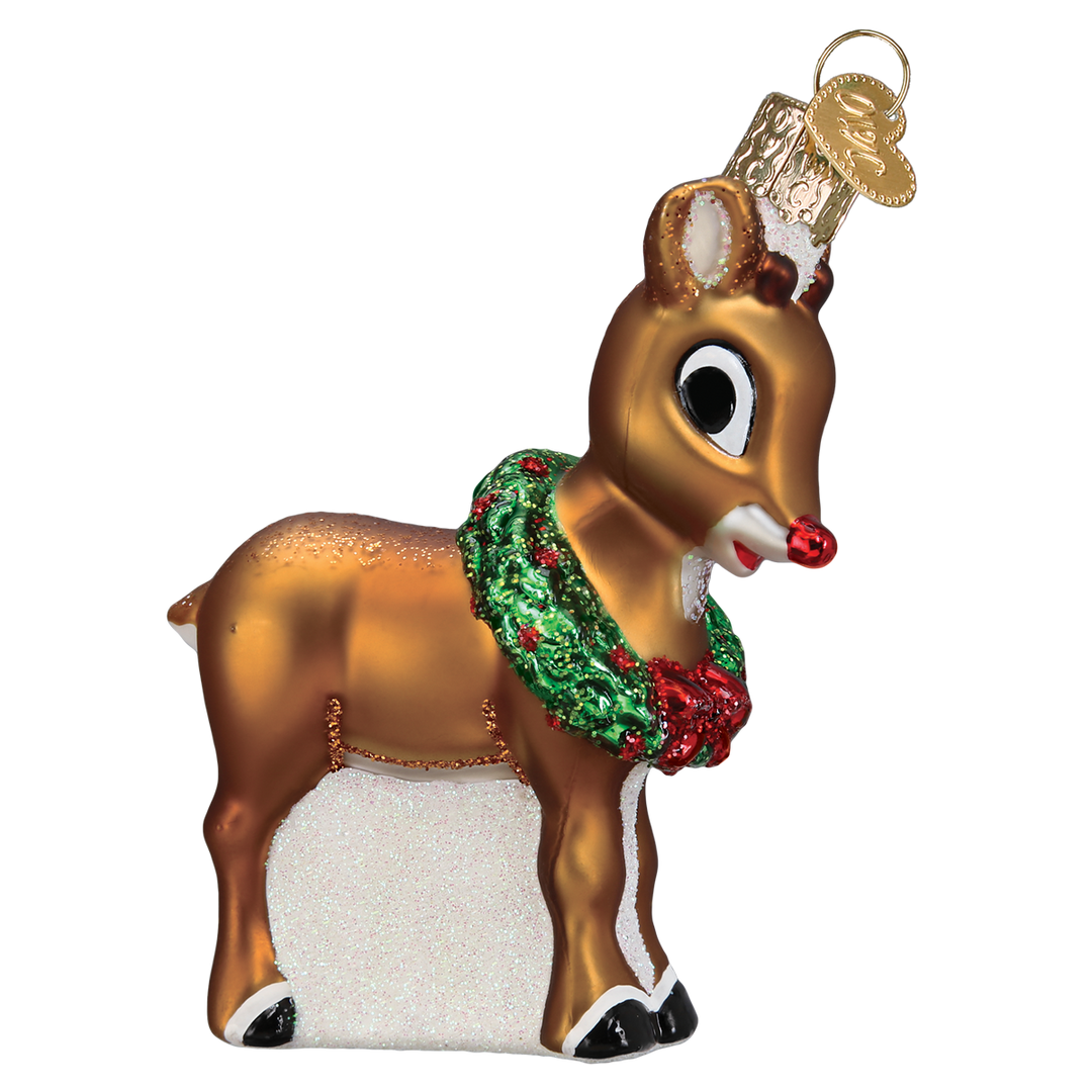 Rudolph The Red-Nosed Reindeer® Ornament Old World Christmas 4 X 3.25 X 1.5 / 44202 Rudolph The Red-Nosed Reindeer® Ornament Bonjour Fete - Party Supplies