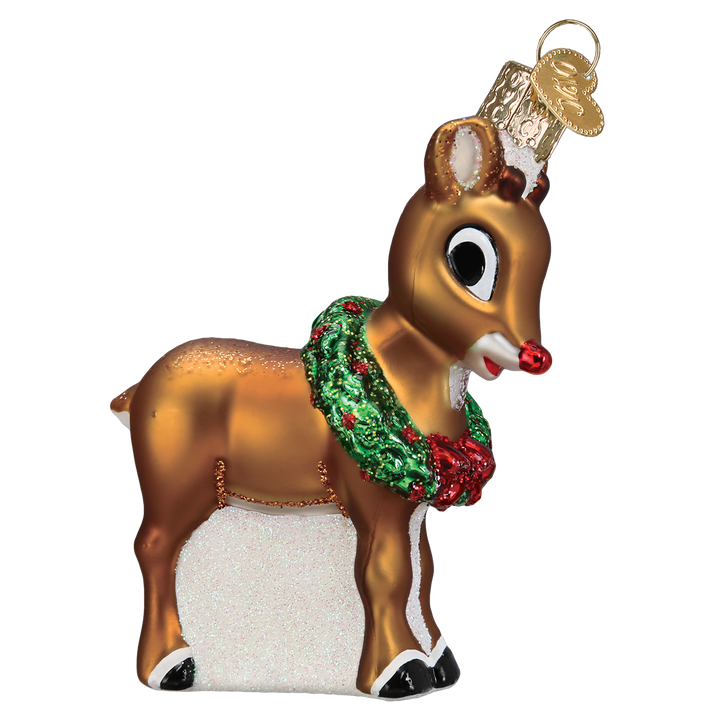 Rudolph The Red-Nosed Reindeer® Ornament Old World Christmas 4 X 3.25 X 1.5 / 44202 Rudolph The Red-Nosed Reindeer® Ornament Bonjour Fete - Party Supplies