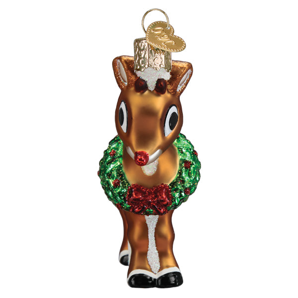 Rudolph The Red-Nosed Reindeer® Ornament Old World Christmas 4 X 3.25 X 1.5 / 44202 Rudolph The Red-Nosed Reindeer® Ornament Bonjour Fete - Party Supplies