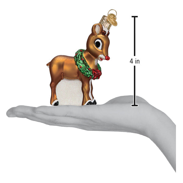 Rudolph The Red-Nosed Reindeer® Ornament Old World Christmas 4 X 3.25 X 1.5 / 44202 Rudolph The Red-Nosed Reindeer® Ornament Bonjour Fete - Party Supplies