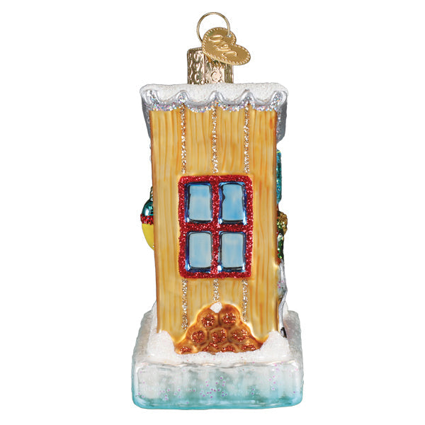 Ice Fishing Shanty Ornament Old World Christmas 3.25 X 2 X 1.75 / 44250 Ice Fishing Shanty Ornament Bonjour Fete - Party Supplies