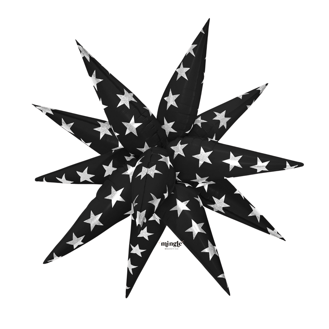 Charmed: Black Sparkle Starburst Mingle Balloon Co. Charmed: Black Sparkle Starburst Bonjour Fete - Party Supplies