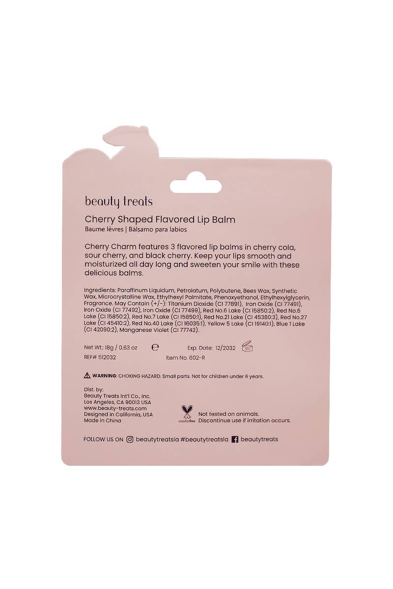 Beauty Treats 602-R Cherry Flavored Lip Balm Set - 3set PINEAPPLE Beauty Beauty Treats 602-R Cherry Flavored Lip Balm Set - 3set Bonjour Fete - Party Supplies