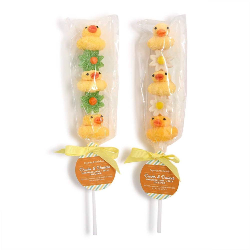 DUCKS & DAISIES MARSHMALLOW AND JELLY LOLLIPOP Two's Company Easter Candy DUCKS & DAISIES MARSHMALLOW AND JELLY LOLLIPOP Bonjour Fete - Party Supplies