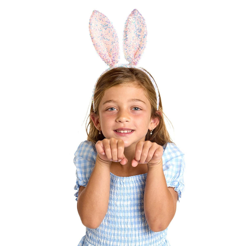 IRIDESCENT SEQUIN BUNNY EARS HEADBAND Two's Company Easter Gifts & Basket Fillers IRIDESCENT SEQUIN BUNNY EARS HEADBAND Bonjour Fete - Party Supplies