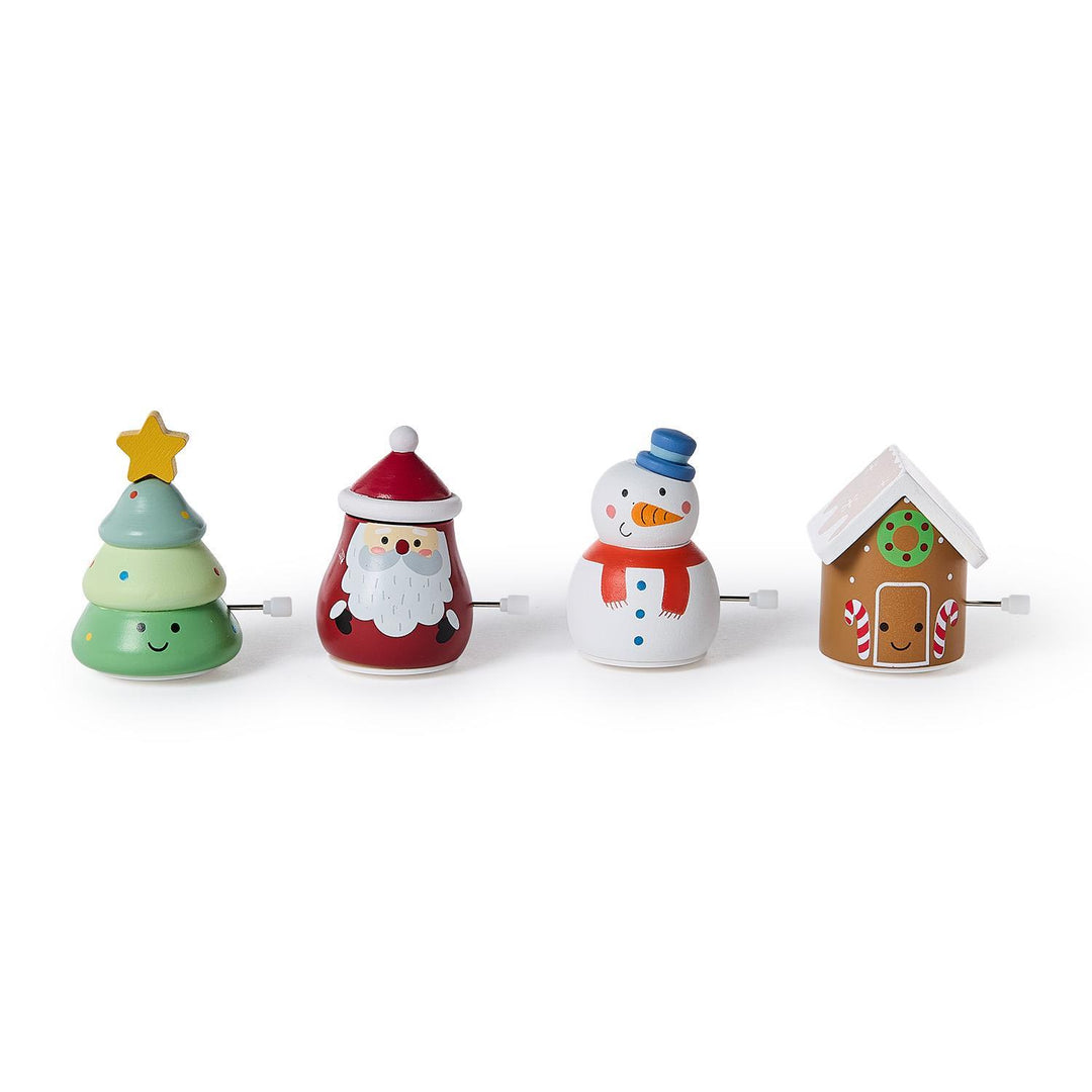 CHRISTMAS WOODEN WIND UP SPINNING TOY - Bonjour Fête 
