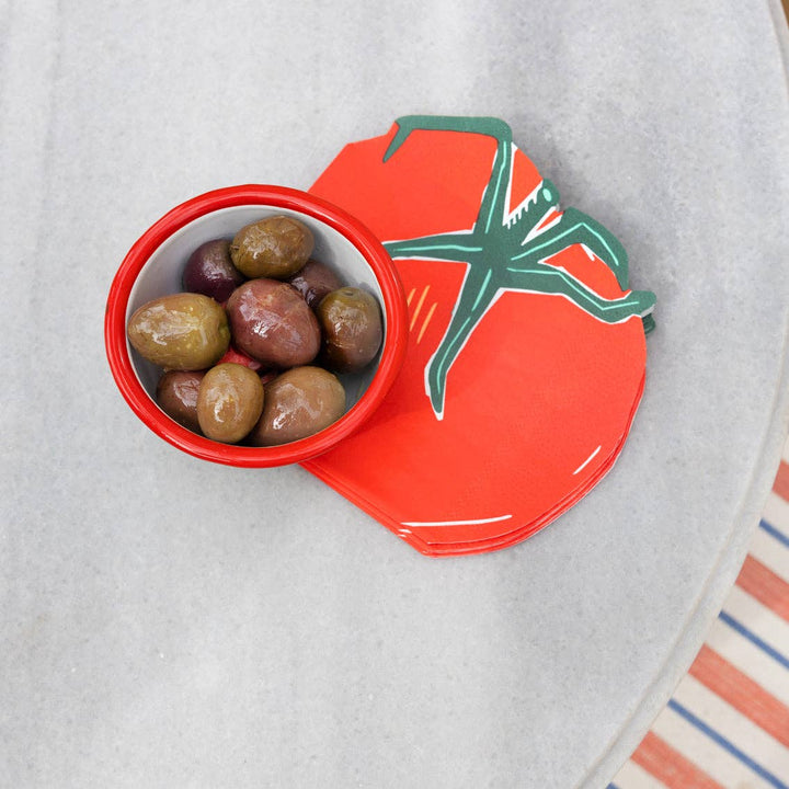 TOMATO SHAPED NAPKINS Talking Tables USA Napkins TOMATO SHAPED NAPKINS Bonjour Fete - Party Supplies