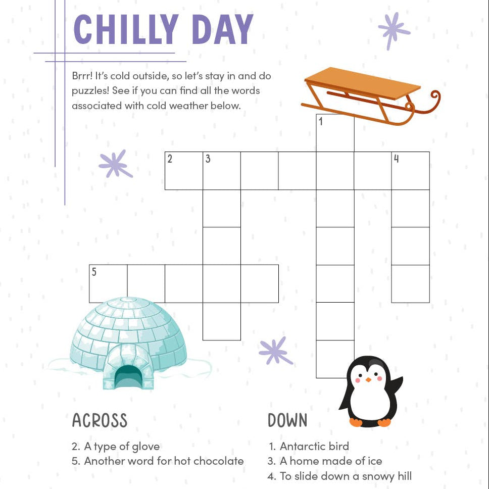 KindKids Crosswords Let It Snow Better Day Books KindKids Crosswords Let It Snow Bonjour Fete - Party Supplies