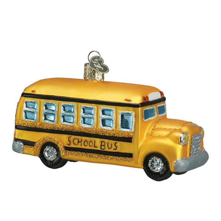 School Bus Ornament Old World Christmas 2.5 X 4.5 X 1.75 / 46007 School Bus Ornament Bonjour Fete - Party Supplies