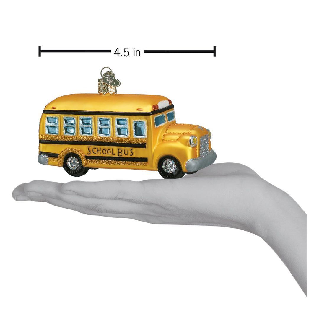 School Bus Ornament Old World Christmas 2.5 X 4.5 X 1.75 / 46007 School Bus Ornament Bonjour Fete - Party Supplies