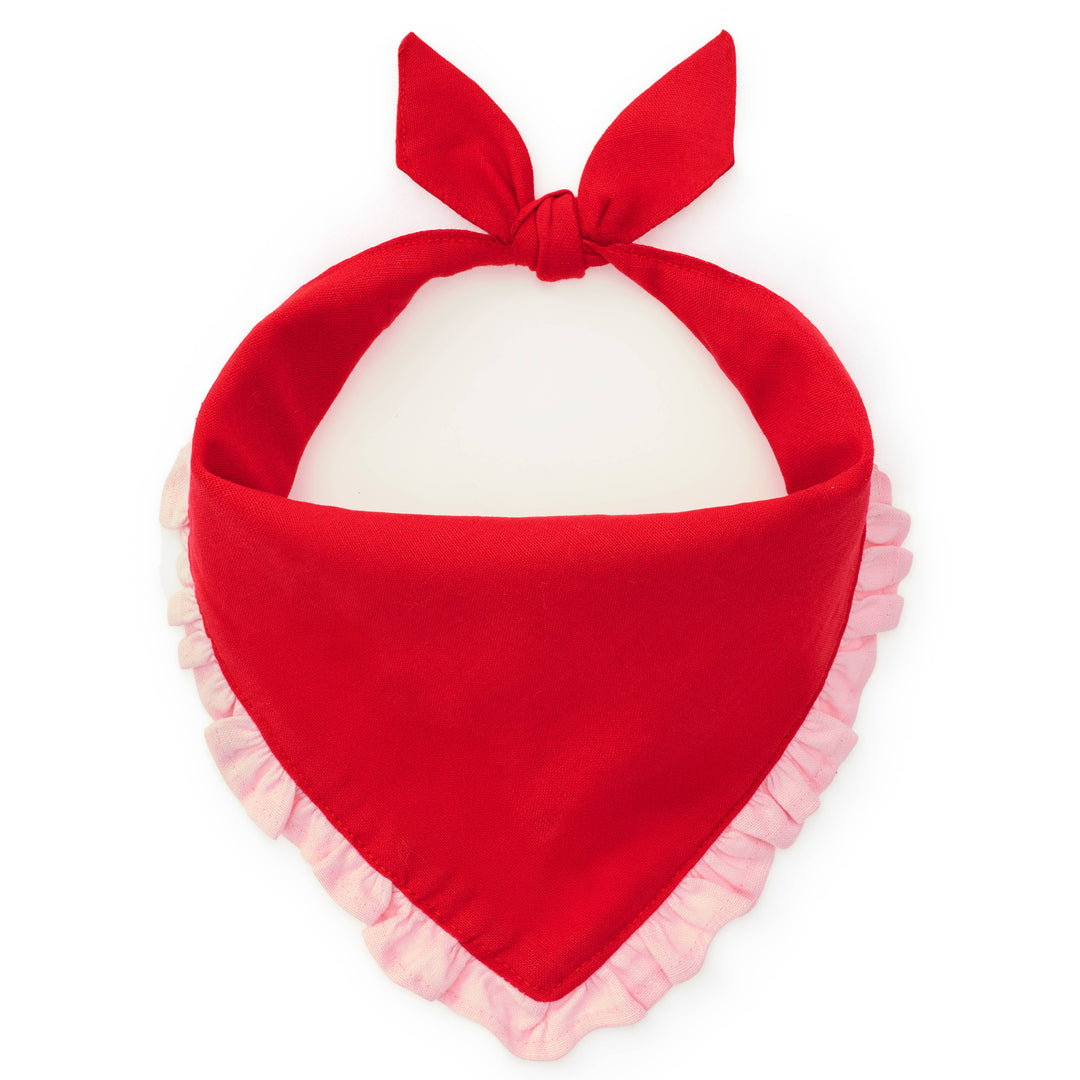 Valentine Ruffle Dog Bandana: M - up to 18” The Foggy Dog Valentine Ruffle Dog Bandana: M - up to 18” Bonjour Fete - Party Supplies