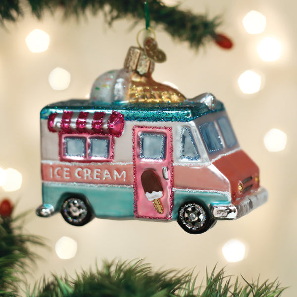 Ice Cream Truck Ornament Old World Christmas 3.25 X 3.75 X 2.25 / 46106 Ice Cream Truck Ornament Bonjour Fete - Party Supplies