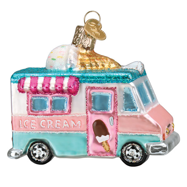 Ice Cream Truck Ornament Old World Christmas 3.25 X 3.75 X 2.25 / 46106 Ice Cream Truck Ornament Bonjour Fete - Party Supplies