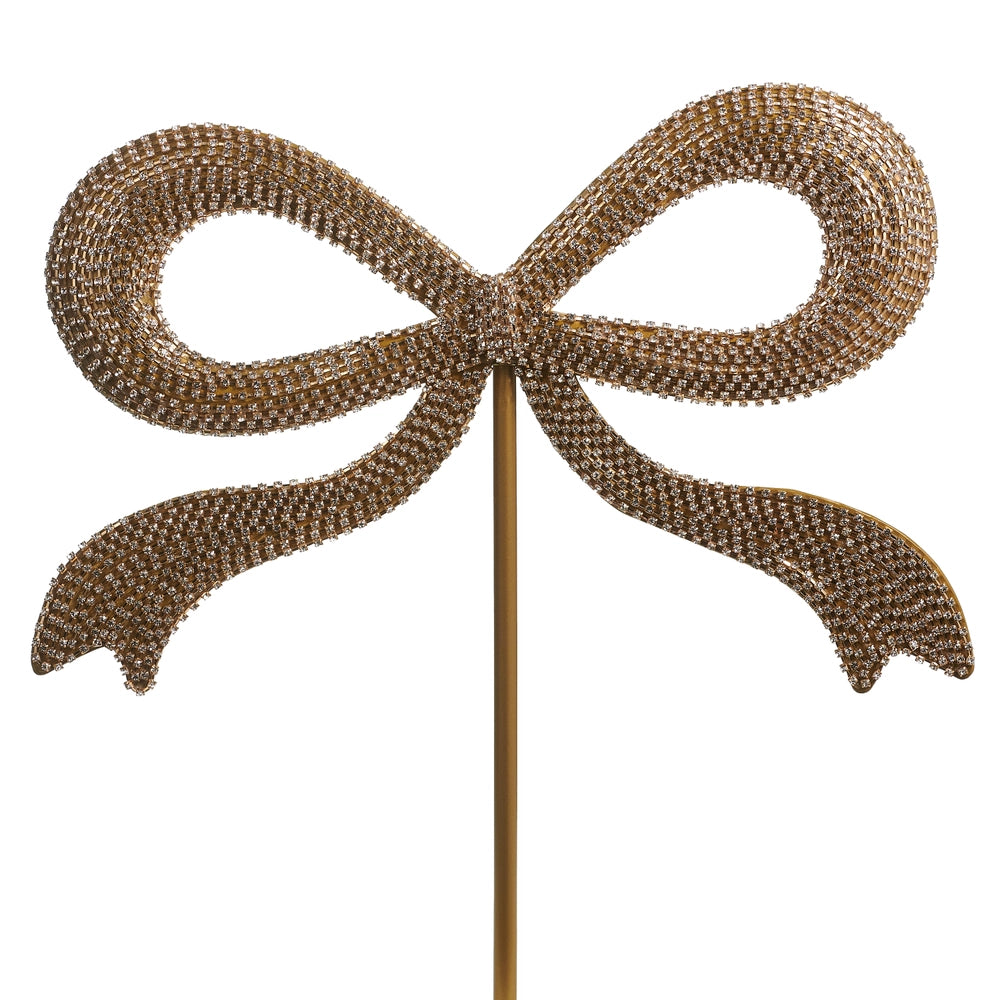GOLD JEWEL BOW TREE TOPPER Raz Tree Topper GOLD JEWEL BOW TREE TOPPER Bonjour Fete - Party Supplies